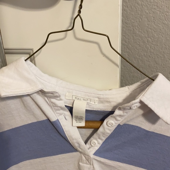 tillys striped collared cropped tee - Picture 3 of 4